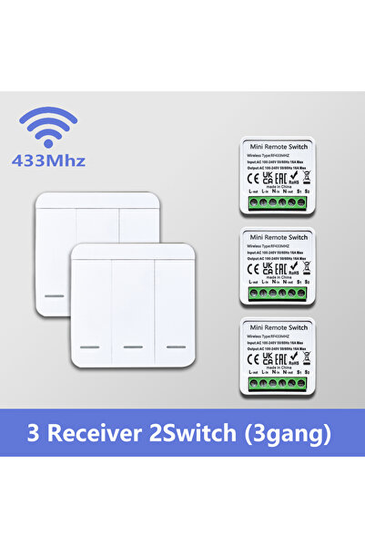 Choice4 مفتاح ذكي صغير يعمل بتردد 433 ميجاهرتز، مزود بجهازَي استقبال ومفتاحَي...