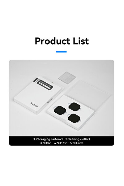 Choice مجموعة فلاتر عدسات ND8 ND16 ND32 ND64 CPL من تيليسين، بإطار من سبائك الألومنيوم، لكاميرا GoPro Hero 13 Ac