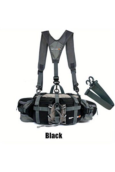 Choice حقيبة خصر رياضية خارجية سوداء، مناسبة للمشي لمسافات طويلة وركوب الدراج...