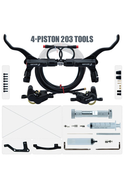 Choice أدوات سوداء 203، مكابح قرصية هيدروليكية رباعية المكابس من زووم HB-876E...