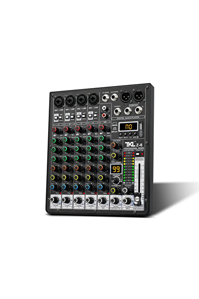 Choice وحدة تحكم خلط احترافية بست قنوات Z6 TKL Z-6، متوازنة، 99DSP، بلوتوث، واجهة USB، مناسبة للمسرح، عائلة P