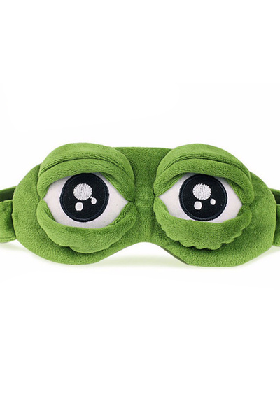 Choice Green 3D Sad Frog Sleep Mask Natural Sleeping Eyeshade Cover Shade Eye Patch Women Men Soft Portable