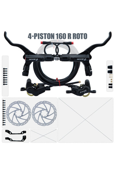 Choice دراجة كهربائية قابلة للطي من طراز Black R roto 160 ZOOM HB-876E مزودة بفرامل قرصية هيدروليكية رباعية المكابس، مناسبة للدراجين الجبليين 203