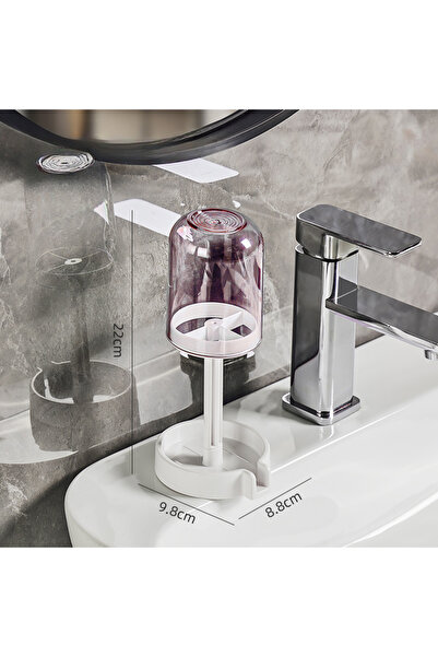 Choice حامل فرشاة أسنان وردي اللون مزود بغطاء واقٍ من الغبار، وتصميم لتصريف ا...