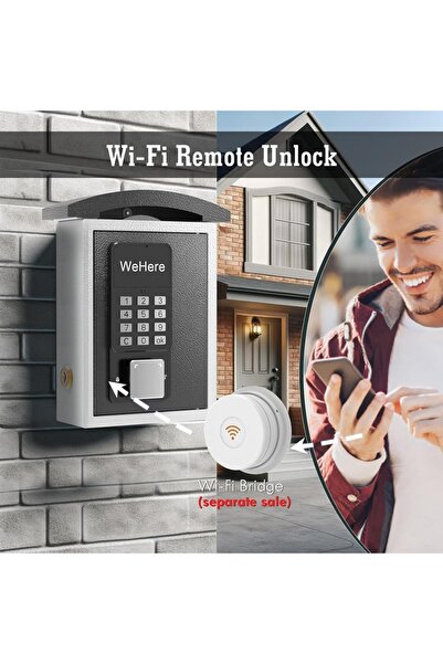 Choice Include W100 gateway Password Remote Control Key Lock Box Wall Mount with Key Drop Slot Key Storage