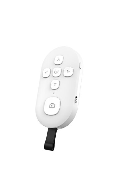 Choice أبيض، جهاز تحكم عن بعد لاسلكي بتقنية بلوتوث، مثالي لالتقاط صور السيلفي وتشغيل الموسيقى والفيديوهات.