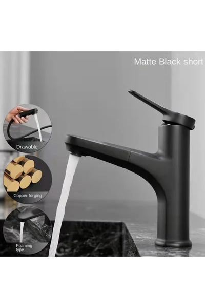 Choice3 صنبور ماء أسود ساخن وبارد، جسم صمام نحاسي، صنبور حوض متعدد الوظائف قا...