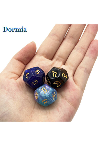 Choice10 7 نرد فلكي مخصص D12، نرد عالي الجودة من الأكريليك بألوان وتأثيرات مت...