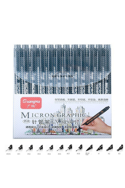 Choice 12Pcs set Pigment Liner Micron Pen set Manga markers Needle Pen Art Br...