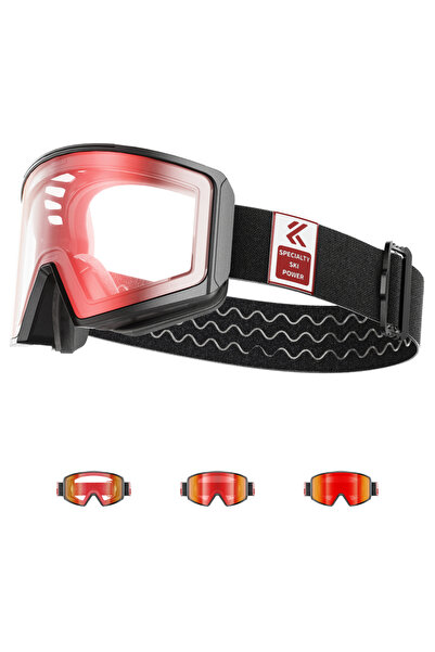 KAPVOE Photochromic-RE-01 Photochromic Ski Goggles Magnetic Anti-Fog Lenses UV400 Protection Men Wom