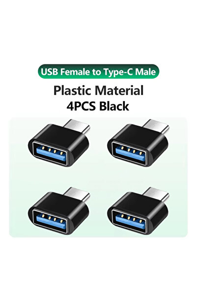 Choice 4 محولات USB إلى USB-C سوداء اللون، متوافقة مع iPhone 17، محول شاحن سي...