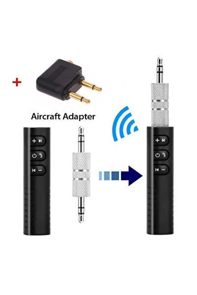 Vikefon Add Aircraft Adapter Car Bluetooth Receiver Transmitter BT5.0 3.5mm AUX Jack Stereo Music Audio Car