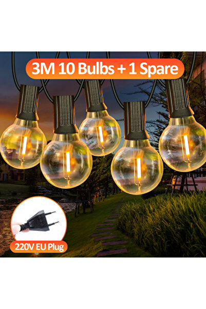 Choice 3m 10bulbs G40 LED Globe String Lights Outdoor, 3M/9M/15M IP65 Plastic...