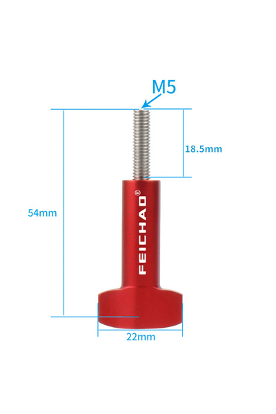 Choice برغي يدوي أحمر M5 للغوص والغطس، برغي إبهام من الفولاذ المقاوم للصدأ ورأس على شكل حرف T من سبائك الألومنيوم