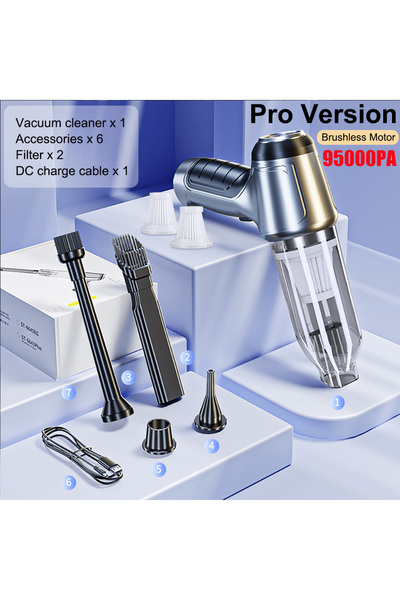 Choice3 مكنسة كهربائية لاسلكية للسيارة بإصدار احترافي مزود بفلترين، بقوة شفط ...