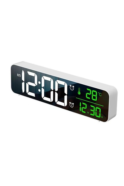 Choice Plug in LED Digital Alarm Clock Wall/Table Electronic Clock with Temperature Snooze Date Weekday & D