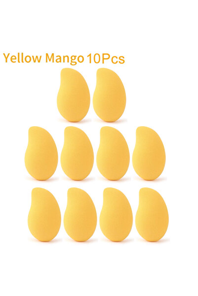 Choice11 إسفنجات مكياج صفراء من المانجو، 10 قطع للبيع بالجملة، بودرة تجميل نا...