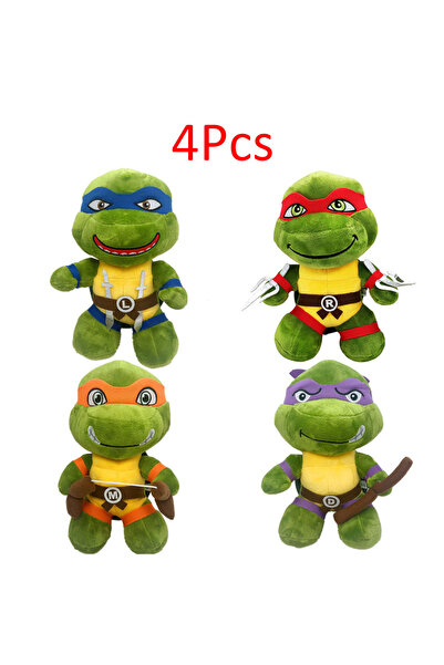 BANDAI 4 قطع جديدة بطول 25 سم، دمى سلاحف النينجا المتحولة، سلسلة مفاتيح، دمى دوناتيلو وميكي