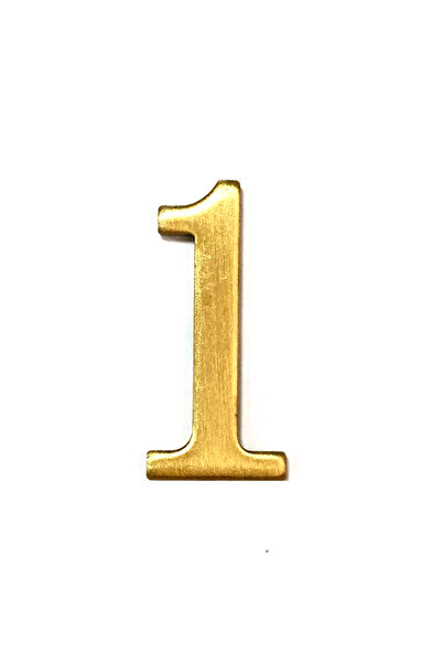 Choice رقم منزل نحاسي رقم 1، مقاس 5×3 سم تقريبًا، لاصق ذاتي ثلاثي الأبعاد، أر...