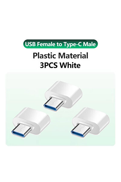 Choice 3 محولات USB إلى USB-C بيضاء اللون، محول USB إلى USB-C لهاتف iPhone 17...