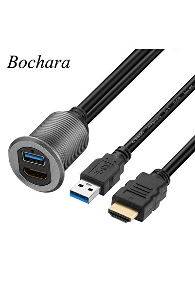 Choice كابل أسود بطول 1 متر من بوشارا، متوافق مع USB 3.0 وHDMI، يدعم دقة 4K ب...