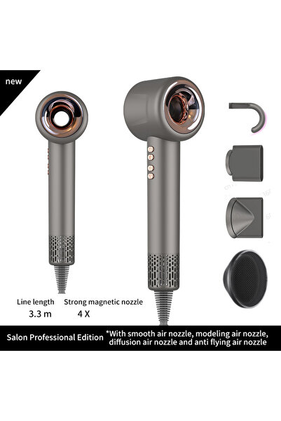 Choice مجفف شعر فائق الجودة، رمادي اللون، بطول 3 أمتار، مكون من 4 أجزاء، يعمل...