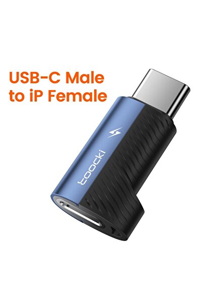 Toocki محول USB-C ذكر أزرق من Lightning إلى Type-C بتقنية الشحن السريع PD بقو...