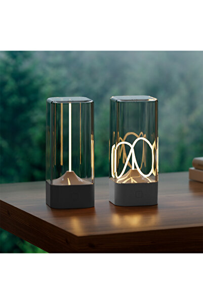 Choice مصباح طاولة لاسلكي LED أبيض بتصميم بسيط، قابل للتعديل بثلاثة مستويات إضاءة، قابل لإعادة الشحن، مثالي للتخييم وإضفاء جو مميز.