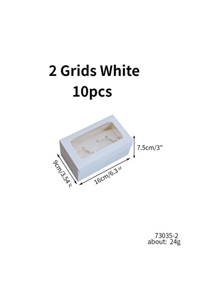 Choice6 See picture for dime 2 Grids White 10Pcs Kraft Paper Cupcake Packing ...