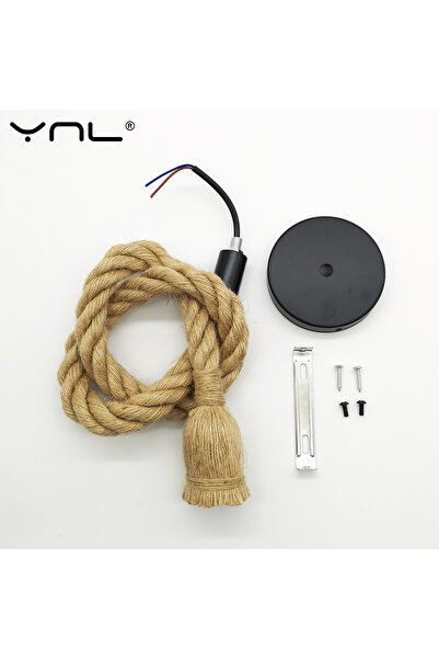 Choice 2M single Head Hemp Rope Pendant Lights Vintage Retro Hanging Lamp E27 AC 85-265V Industrial Decor H