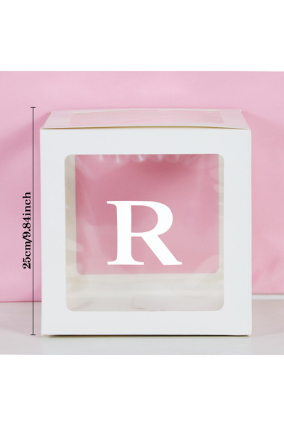 Choice صندوق بالونات شفاف على شكل حرف R بطول 25 سم، زينة لحفلات استقبال المول...