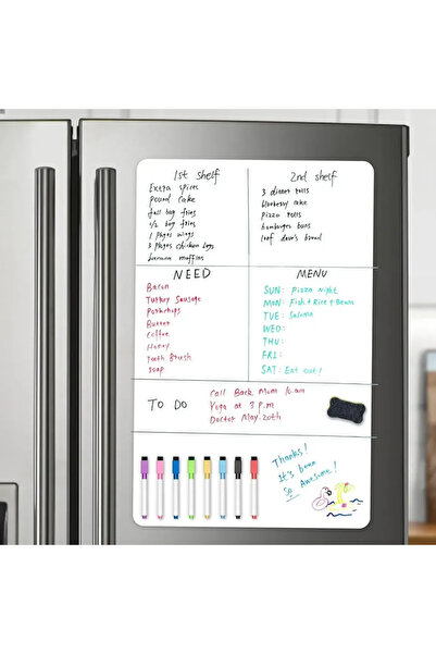 Choice A2 -8Pen1Eraser A2 Size Magnetic Whiteboard Dry Erase White Board for Fridge, (23.6" X 16.5") with 8