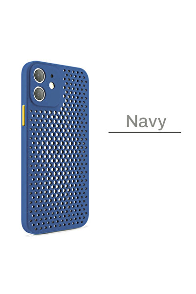 Choice جراب سيليكون ناعم مقاوم للصدمات وجيد التهوية باللون الأزرق الداكن لهات...