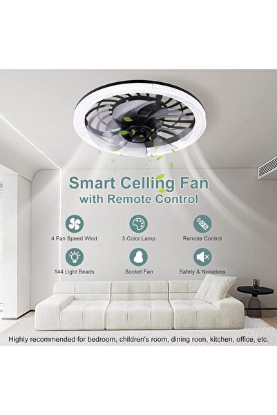 Choice black Modern E27 Ceiling Fans Light LED Remote Control Dimmable Quiet Ceiling Fan with Light for Hom