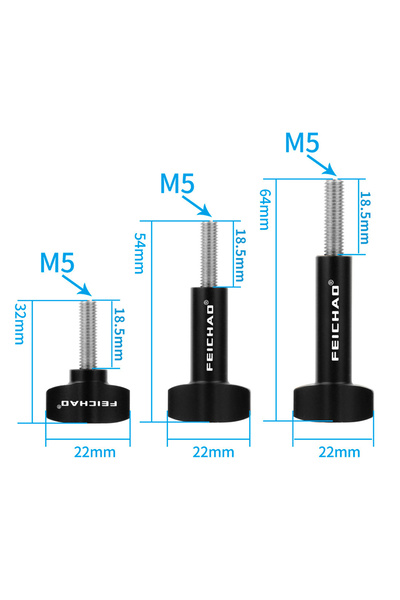 Choice Diving & Snorkeling L M S 3in1 Black M5 Thumb Screw Stainless Steel Bolt & Aluminium Alloy T Head Ha