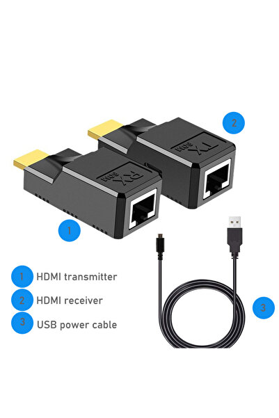 Choice ملاحظة: كابل طاقة USB، موسع HDMI بطول 60 مترًا عبر كابل Cat5e/6/7، محو...