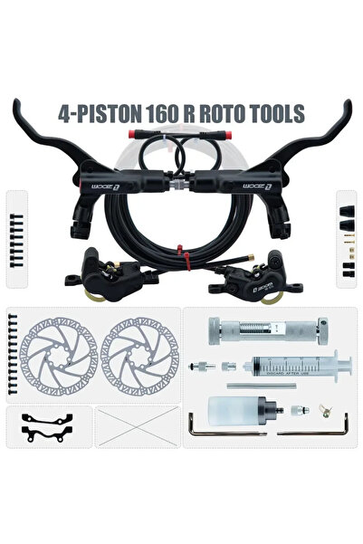 Choice أدوات روتو السوداء 160 زووم HB-876E فرامل قرصية هيدروليكية بأربعة مكابس، سكوتر كهربائي قابل للطي 203 جبلي