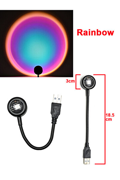 Choice مصباح LED بألوان قوس قزح يعمل بمنفذ USB، مصباح ليلي، جهاز عرض، جدار تص...