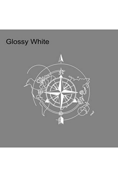 Choice ملصق جداري أبيض لامع على شكل بوصلة وخريطة العالم، مقاس 30×30 سم، مناسب...