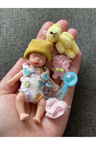 Choice دمية طفلة صغيرة لطيفة مصنوعة من السيليكون، مزينة بزهرة بيضاء، طولها 8 ...