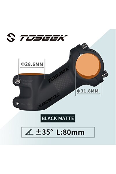 Choice 35Degree-80mm-Matte Toseek Stem MTB Carbon + Aluminum Mtb Handlebar St...