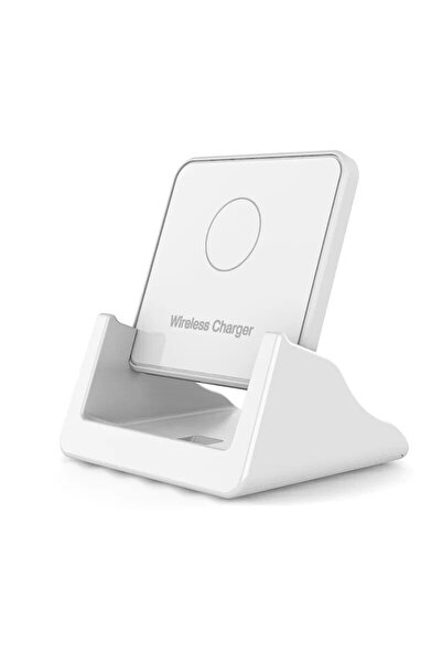Choice قاعدة شحن لاسلكية بيضاء بدون كابل، حامل مكتبي فائق النحافة، محطة شحن س...