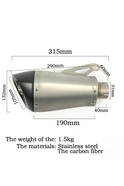 Choice 51mm with AK laser 51mm 60mm 65mm Slip-on Motorcycle Exhaust Muffler E...