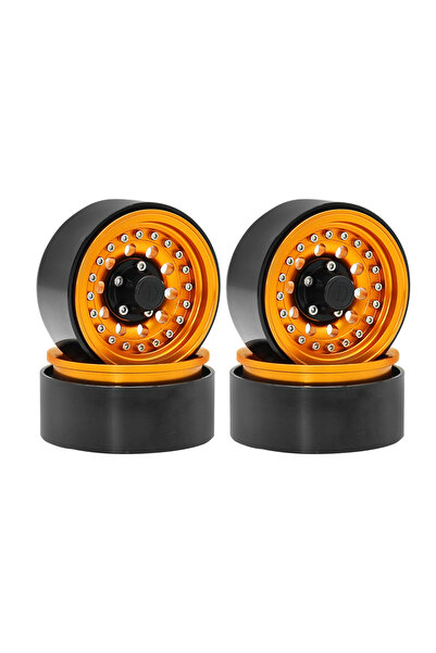 Choice أربع قطع من جنوط عجلات معدنية ذهبية مقاس 1.9 بوصة بنظام قفل الخرز، بمق...