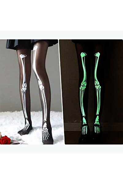 Choice جوارب سوداء مضيئة على شكل جمجمة، مقاس واحد، مناسبة للهالوين، تتوهج في ...