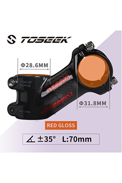 Choice 35Degree-70mm-Glossy Toseek Stem MTB Carbon + Aluminum Mtb Handlebar S...