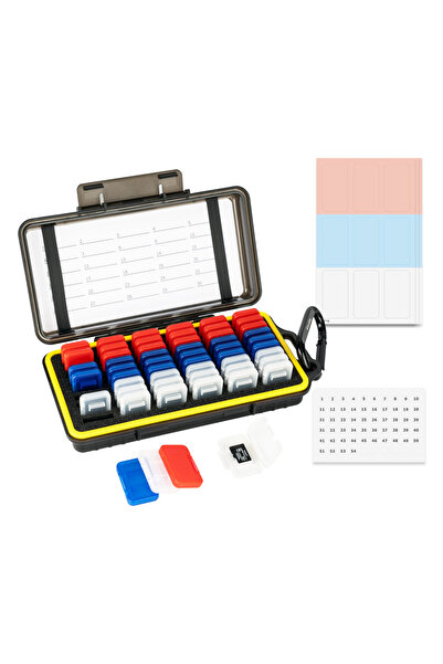 Choice علبة سوداء مقاومة للماء لحفظ بطاقات الذاكرة الصغيرة (Micro SD) مع حافظ...