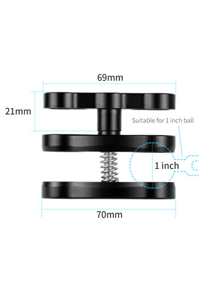 Choice Diving & Snorkeling CNC Process Aluminum CNC 1" Ball Head Butterfly Clip Diving Light Arm Clip Adapt