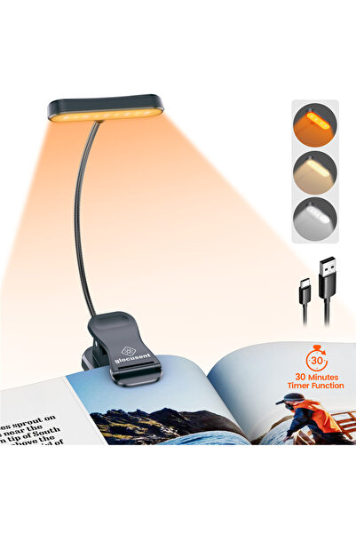 Choice مصباح قراءة أفقي برأس ET، قابل لتعديل السطوع، قابل لإعادة الشحن عبر منفذ USB، مناسب للقراءة.