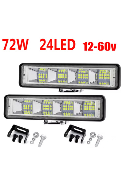 Choice 72W 24Led 2Pcs 72W Car Work Light LED Bar 4x4 24 LED Worklight Bar Excavator 12-60V led Combo Beam F